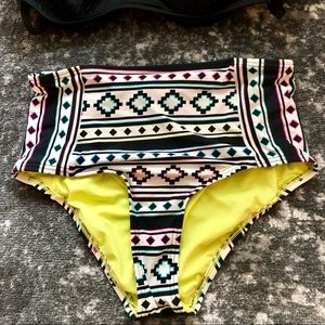 High waisted tribal swim suit bottoms